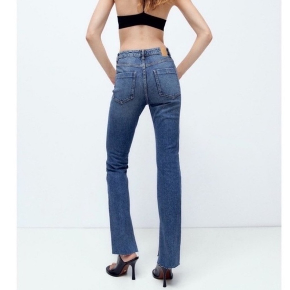 ZARA Split Slim Full Length Jeans Blogger Insta Favorite - Picture 2 of 12